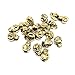QTMY 50 PCS 4mm Hole Macroporous Metal Skull Spacer Beads for Jewelry Making Supplies in Bulk (Antique Gold)