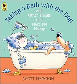 dog taking a bath