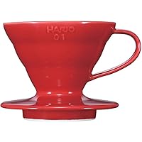Hario V60 Ceramic Coffee Dripper, Size 01, Red