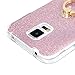 Badalink Galaxy S5 Case 360 Degree Rotating Ring Holder Kickstand Shockproof Drop Protection TPU Flexible Bumper with Detachable Shiny Shell Slim-Fit Protective Cover for Samsung Galaxy S5 - Hot Pink