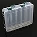 Smartcoco Double Sided 10 Compartment Waterproof Visible Plastic Clear Fishing Lure Bait Hooks Fishing Tackle Accessory Storage Box Case Container, 7.6 x 6.4 x 1.8 inch