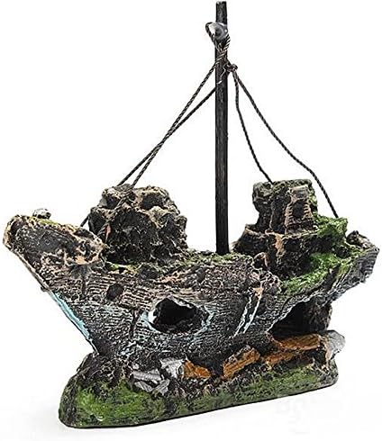 New Brand Aquarium Decoration Pirate Ship Boat For fish Tank Resin Ornament set33