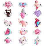 Hicdaw 15PCS Adjustable Rings Set for Girls Kids Rings for Girls Play Dress Up Rings Gift for Little Girls