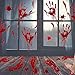 EZIGO 60Pcs Halloween Party Decorations Stickers Bloody Hand/Footprints Bloodstains Clings Scary Zombie Halloween Party Supplies Blood Stickers Indoor/Outdoor Halloween Floor Window Clings 10 Sheets