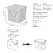 StorageWorks Foldable Storage Cubes with Lids, Stackable Basket Cube Bins with Strong Cotton Rope Handle, White, Large 7 gal, 3-Pack