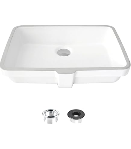 thumbnail image 2 of Ticor 20.5" White Porcelain Undermount Bathroom Vanity Sink - Square Ceramic Sink With Mounting Brackets 2 of 10