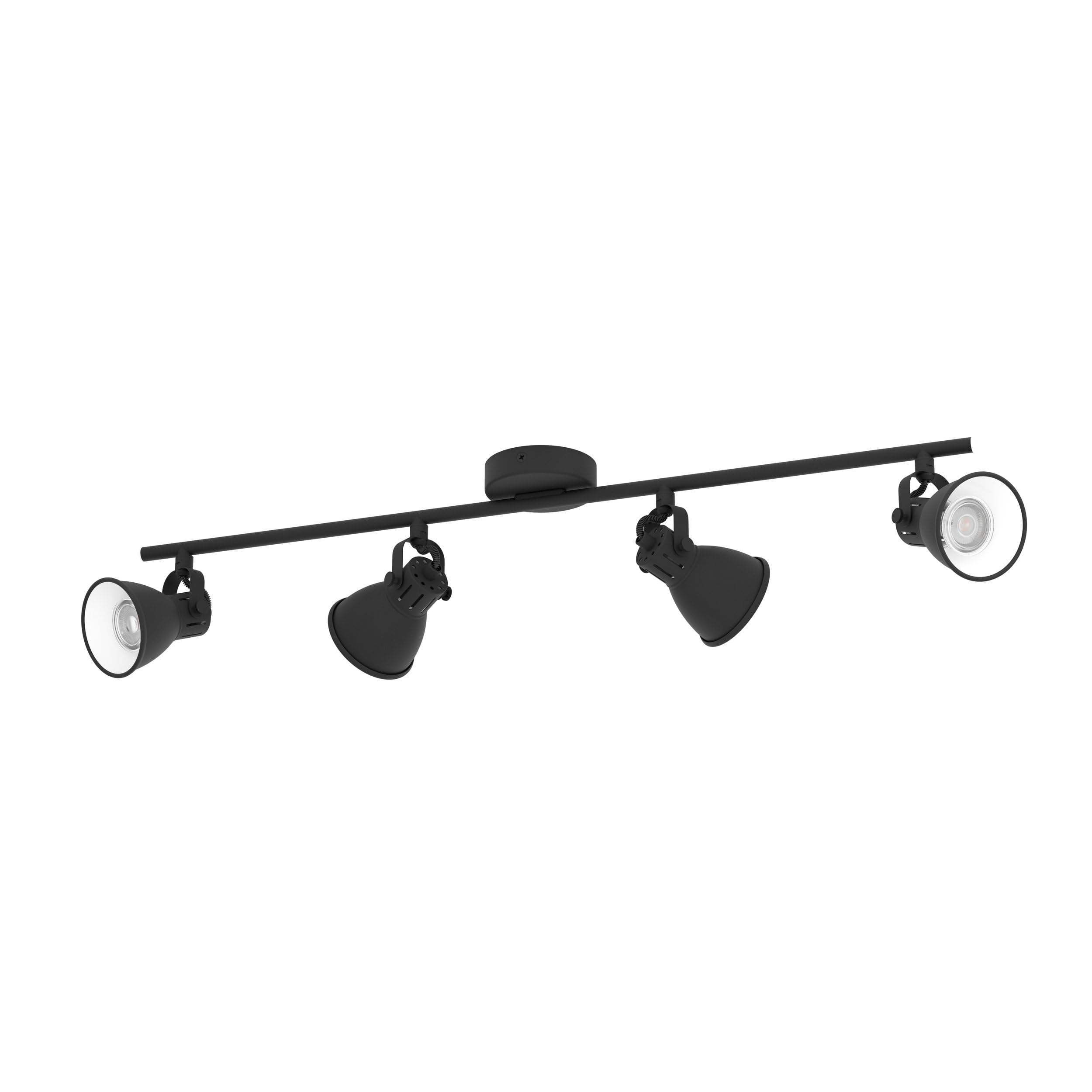 Eglo Ceiling Light Seras 1, 4-Light Industrial Ceiling Lamp, Classic Steel Spotlight, Black Living Room Lamp, Kitchen Spotlights with GU10 Socket