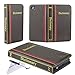 iPhone Book Case - 1 Faux Leather Book Cover for Apple (iPhone SE, 5S, 5 - Brown)