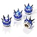 smallAutoParts 4 Chrome Crown Blue Bling Diamond Tire/Wheel Stem Valve Caps car Truck hot Rod