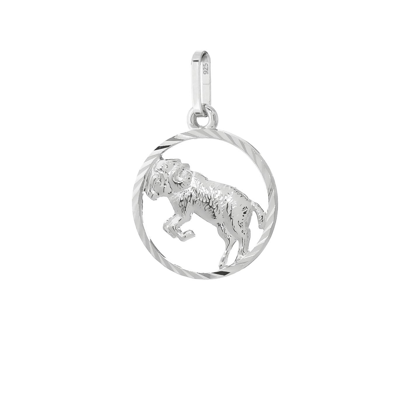 NKlaus Aries star sign 925 sterling silver 15mm chain pendant horoscope Zodiac 9161