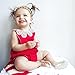 One-piece Summer Sequins Cute Newborn Baby Girl Romper Jumpsuit Backless Bodysuit Outfits Sunsuit (18-24months, Red)