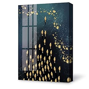 Canvas Wall Art for Living Room,Bedroom Home Decoration Gilding Abstract Artwork Ready to Hang - 12x18 inches