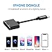 iPhone Headphone Adapter, Dual Lightning Adapter & Splitter, 2 in 1 Aux Headphone Jack Audio & Charge Cable Adapter, 3.5mm Lightning Adapter for iPhone7/7Plus/8/8Plus/X, Support iOS 11 (Black)