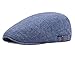 Quanhaigou Unisex Denim Newsboy Hats Flat Ivy Gatsby Cabbie Driving Berets Hat Cotton Dad Cap for Men Women (Retro Blue)