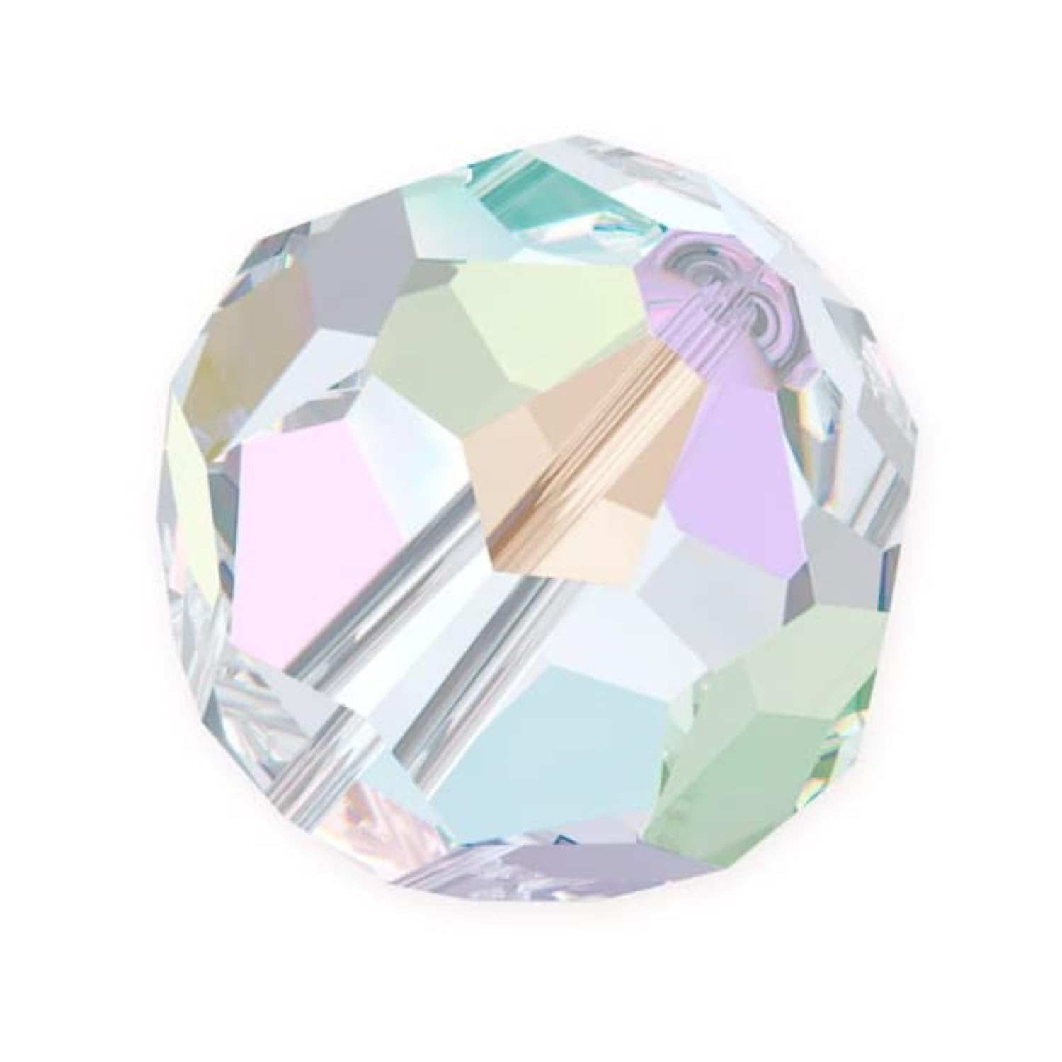 X182-15 Czech Crystal Glass Beads - Crystal AB - 8 mm Ball Fire-Polished Jewellery Beads Crystal Cut Beads Glass Cut Beads