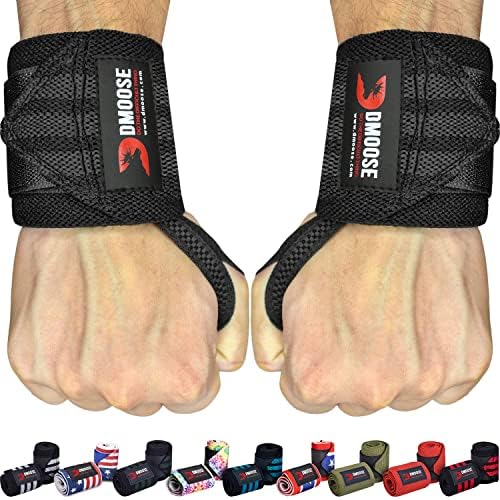 سعر DMoose Wrist Wraps for Weightlifting 12 and 18" Thumb Loops with Wrist Support Braces