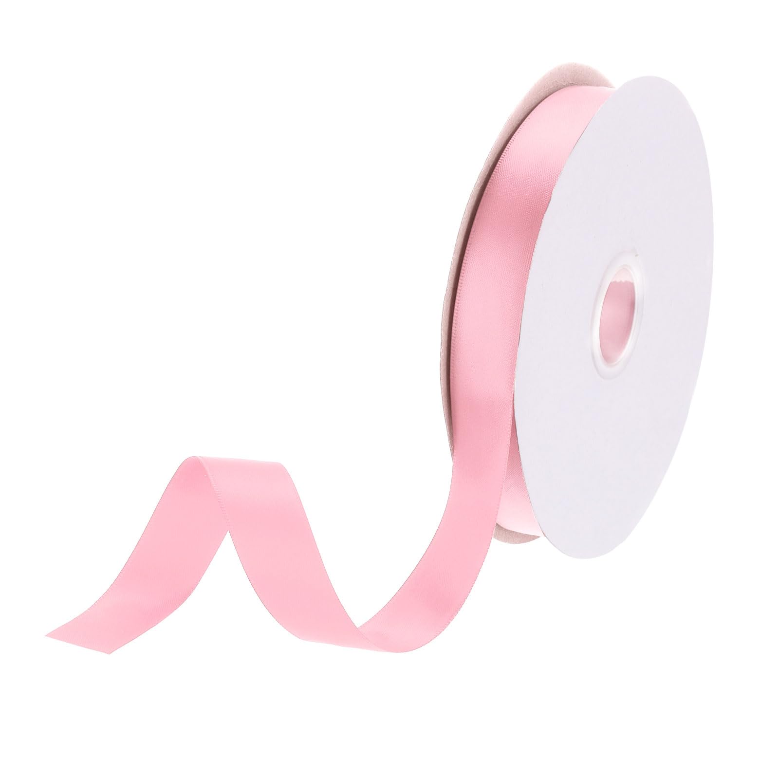 DMiotech 20mm Satin Ribbon 46m/150ft Thin Double Face Fabric Grosgrain Ribbon for Gift Wrapping Floral Hair Flower Bouquet, Coral Pink