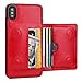 KIHUWEY Compatible with iPhone Xs Max Wallet Case with Credit Card Holder, Leather Kickstand Durable Shockproof Protective Hidden Magnetic Closure Cover for iPhone Xs Max 6.5 Inch (Red)