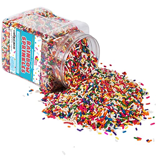 Rainbow Sprinkles Bulk Rainbow Jimmies in Resealable Container 1.6