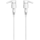 Universal Shampoo Conditioner Pump (2-Pack) &ndash; Replacement Dispenser for 1 Liter / 33.8 oz Bottles, Locking Pump Top, Salon Professional Use (White/White) by The Kombucaha Company