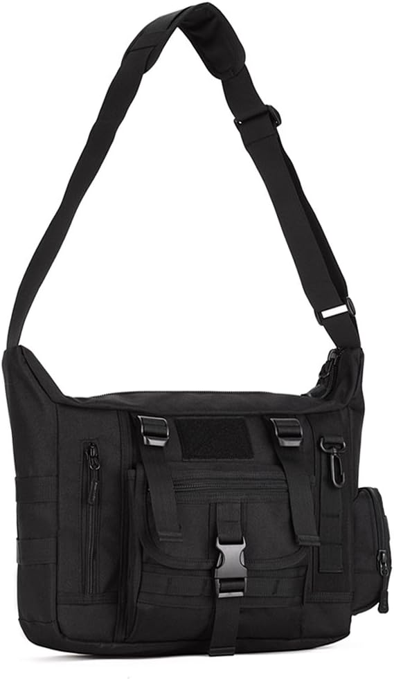 HUNTVP Messenger Bag Tactical Shoulder Cross Body Bags Men Military Laptop Pack for Men Women Work Travelling Camping Hiking Outdoor (Black)