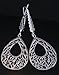Hypoallergenic Surgical Steel Open Filigree Teardrop French Wire Dangle Earrings for Women