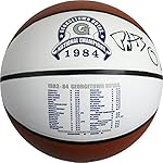Patrick Ewing Signed Georgetown Hoyas 1984 National Champions Stat Logo Baden Basketball