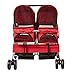 Pet Stroller Twin Folding Dog Cat Carrier Travel Cart, Multiple Colors Red