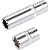 uxcell 3/8-Inch Drive by 12mm Deep and Shallow Socket Set of 2 Pcs, Cr-V, 6-Point, Metric