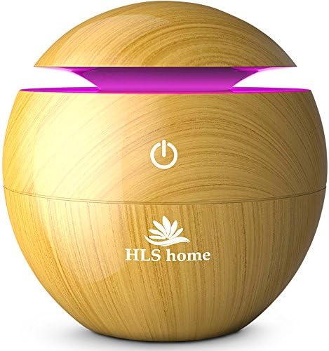 Essential Oil Diffuser 150ml Mini Aromatherapy Diffuser and Wood Grain Ultrasonic Aroma Humidifier with 10 Hours Mist use it like Portable Humidifier or Home Diffusers Office Living Room Baby Yoga Spa