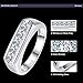BONLAVIE 925 Sterling Silver Princess Cut Cubic Zirconia CZ Wedding Band Ring for Mens Womens Size 6-12