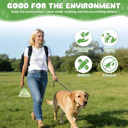 570 Pcs Dog Poop Bags, 6 Colours, Biodegradable, Leak Proof Dog Bags, Dog Poop Bag for Outdoor Use, Easy Opening, for Dogs and Pets, 22 x 32 cm (38 Rolls, 15 per Roll)