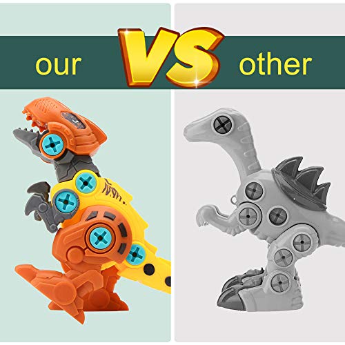 3 otters Take Apart Dinosaur Toy, STEM Toys for Kids Dinosaur Building Blocks 4PCS STEM Dinosaur Toys Educational Gifts for Boys Birls