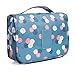 CalorMixs Hanging Toiletry Bag, Travel Organizer Cosmetic Wash Make Up Bag Case for Women Men Toiletry Kit Cosmetic Bag Travel Accessories, Blue Flowers