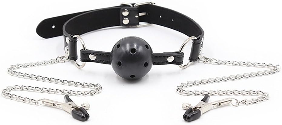 Plastic Ball with Leather Strap Collar Play Ball For Men Woman