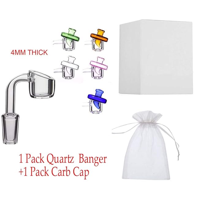 JINNUO's 4MM Dicke Club Banger Dab Rig domeless Quarz Nagel 14mm männlich (14.5Male, with Carb Cap)
