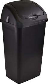 Sterling Ventures 60 Litre Premium Plastic Swing Bin Black