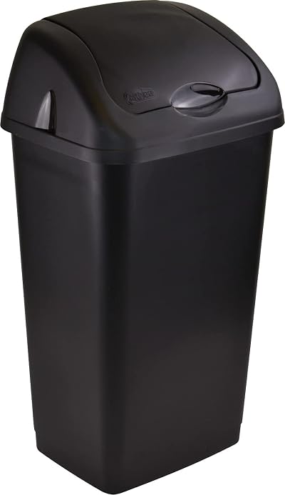 Sterling Ventures 60 Litre Premium Plastic Swing Bin Black