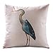 Create For-Life Cotton Linen Decorative Pillowcase Throw Pillow Cushion Cover Watercolor Bird Grus Japonensis Square 18
