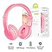 ONANOFF BuddyPhones Play, Wireless Bluetooth Volume-Limiting Kids Headphones, 18-Hour Battery Life, 4 Volume Settings, Anti-Allergic Earpads, BuddyCable for Sharing, Pink
