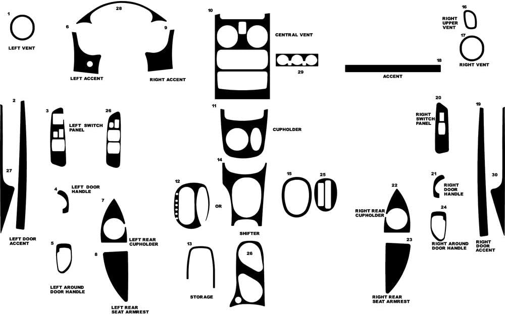 Rvinyl Rdash Dash Kit Decal Trim for Mitsubishi Eclipse 2000-2005 - Carbon Fiber 3D (White)