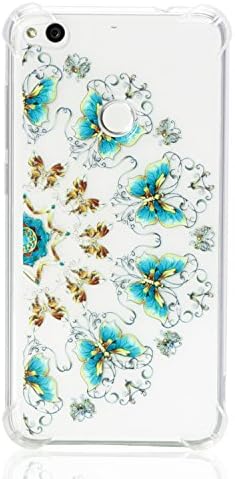 HuaWei Honor 5A Cover Case DANHUA HuaWei Y6-2 Soft TPU Painted Blue Butterfly Phone Skin Slim Transparent Dust-Proof Case for HuaWei Honor 5A/ HuaWei Y6-2