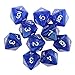 Jili Online 10pcs 8 Sided Dice D8 Polyhedral Dice for Dungeons and Dragons Roley playing Games Dice Gift Blue