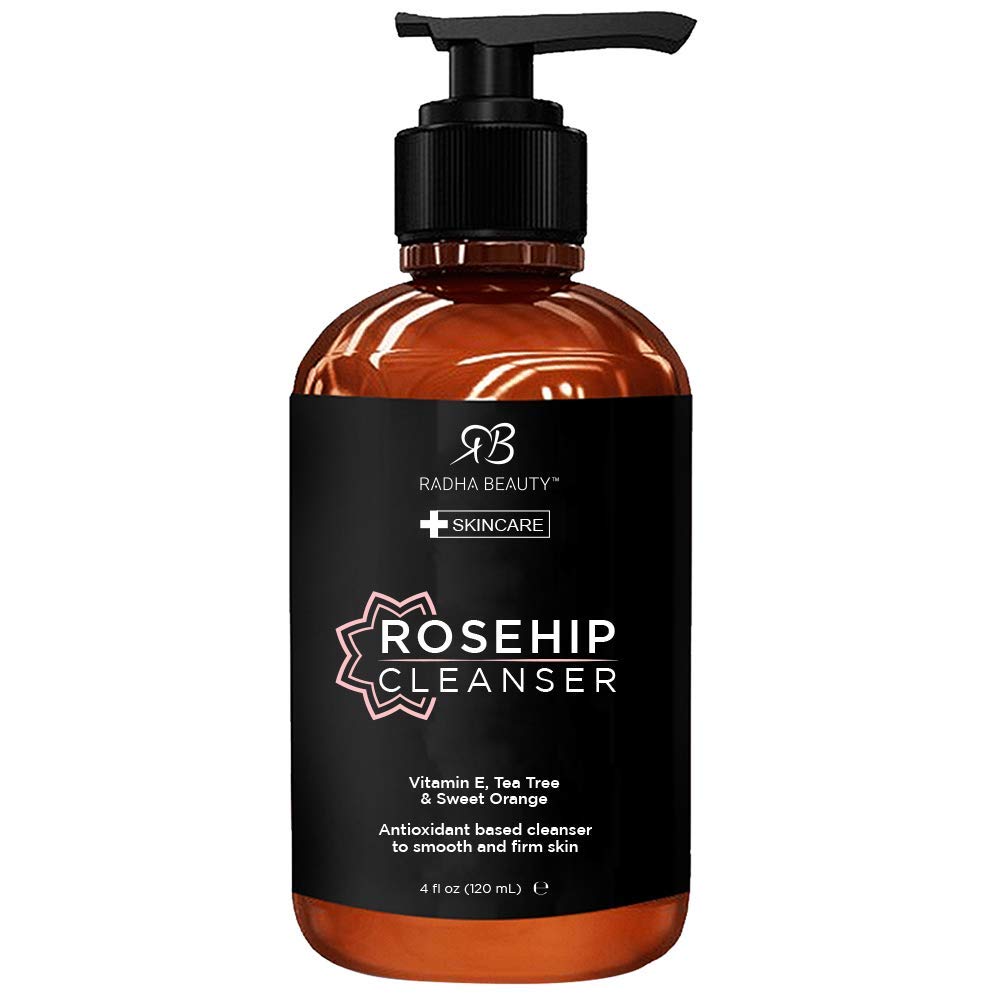 Radha Beauty Rosehip Complete Facial Care Kit - 3-in-1 Anti-Aging Set with Cleanser, Serum, and Moisturizer for Wrinkles, and Dark Spots, Day & Night Brightening Skincare Gift Set: Beauty