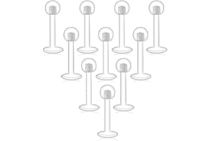 D.Bella Clear Cartilage Earring-10pcs 16G Clear Acrylic Bioflex Tragus Retainer Lip Rings Nose Studs Labret Monroe Ear Helix 