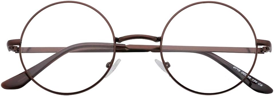 SIPU Retro Round Metal Frame Clear Lens Glasses Non-Prescription Eyewear Women Men