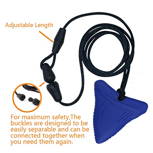 Chewy Necklace Sensory,3 Pack Silicone Shark Tooth Sensory Oral Motor Aids Teether Toys for Autism, ADHD, Baby Nursing or Special Needs- Reduces Chewing Biting Fidgeting for Kids Adults Chewer