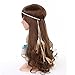 AWAYTR Feather Headband Indian Headpiece - Bohemian Tassels Girls hairband Festival Headwear For Women (Sky Blue)