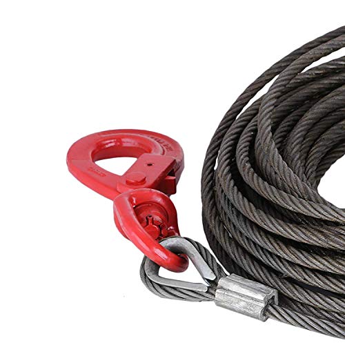 Mophorn Winch Cable 3/8Inchx 75Ft Replacement Wire Rope 4400LBS Fiber Core Self Locking Swivel Hook - Image 6