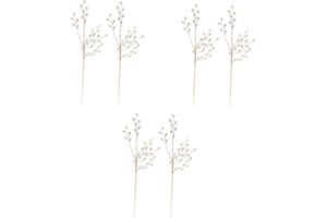 Angoily 6 pcs Faux Acrylic Berry Branches Xmas Stems Beads Picks for Christmas Tree Wreath Garland DIY